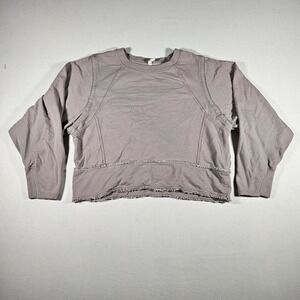 Free People Movement Where the Wind Blows Cropped Oversized Sweater M‎ Fringe